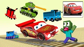 Monster School: TRAIN SCHOOL VS Lightning McQueen | CHOO CHOO CHARLES - Minecraft Animation