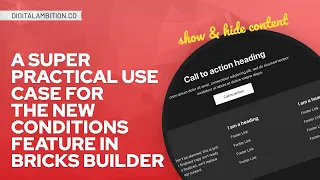 Conditionally Show & Hide Page Elements with Conditions in Bricks Builder