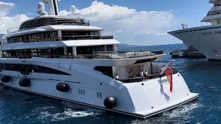 Arrival & Docking of $180M Superyacht ENERGY and other Superyachts