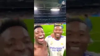 ASI ASI GANA El MADRID, celebrando Vini Rodrygo y Alaba