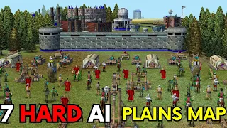 EMPIRE EARTH: 1 VS 7 HARD AI | PLAINS MAP! - PREHISTORIC TO NANO