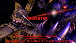 [FNAF SFM] “Monster” song by Skillet (FNAF 4 ANNIVERSARY ANIMATION)