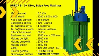 Vertical Baler Press Machine - PREDP-30 - WWW.premiumcevre.com