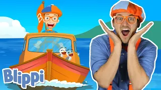 BLIPPI - Boat Song! Learn | ABC 123 Moonbug Kids | Fun Cartoons | Learning Rhymes