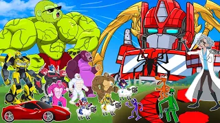 TRANSFORMERS CARTOON MOVIE: Aqua Kong - Camera baby, Speaker Mine, Bumblebee, Optimus Spider, Steven