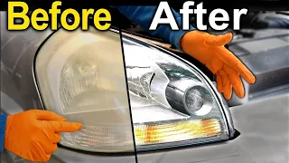 إزالة الخدوش والإصفرار وتلميع المصابيح الأمامية للسيارة