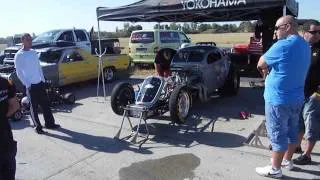 Drag car with amazing sound during test