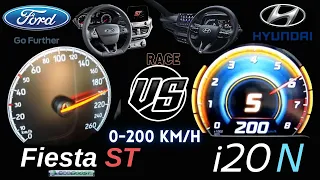 Hyundai i20N 204 Hp VS Ford Fiesta Mk8 ST 200 Hp 0-200 Hız Deneme acceleration battle 2024 Top Speed