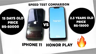 THE BEST BUDGET OPTIMIZE ANDROID PHONE | IPHONE 11 VS HONOR PLAY SPEED TEST COMPARISON 2021.