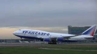 Transaero B747-400 roaring departure - YVR