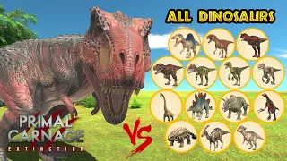 PCE TREX (New Comer) vs ALL UNITS DINOSAURS - Animal Revolt Battle Simulator