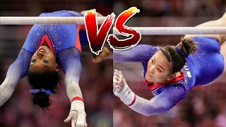 Simone Biles VS Suni Lee  | Uneven Bars | Suni Gets Highest Score | US TRIALS 2021 Day 1 | NBC Sport