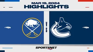 NHL Highlights | Sabres vs. Canucks - March 19, 2024