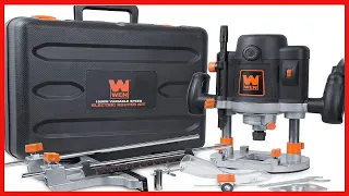 WEN RT6033 15-Amp Variable Speed Plunge Woodworking Router Kit with Carrying Case & Edge Guide - HI