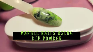 DIY Marble Nail Design Using Dip Powder | DIY Nail Designs