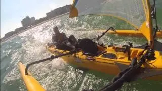 Hobie Tandem Island-Big waves on a windy day