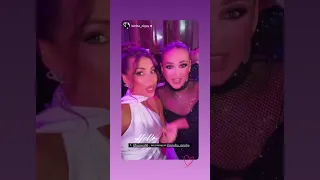 Ольга Бузова и Карина Нигай подпевают Нюше на вечеринке HELLO (InstaStories, 18.12.23)