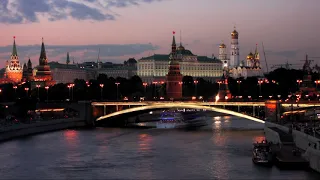 Moscow Kremlin At Night. Time Lapse.