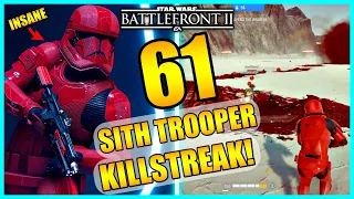Star Wars Battlefront 2 - INSANE! 61 Sith Trooper Gameplay / Killstreak!