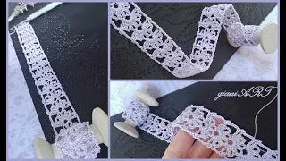 Easy to Crochet Lace Ribbon | Crochet Flower in the Box | Two Rows repeat