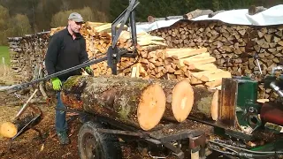 Eigenbau Holzspalter mit Extras hinterm Eicher