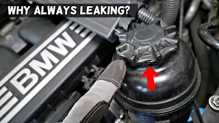 BMW POWER STEERING RESERVOIR TANK LEAKING OIL ALWAYS