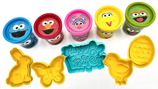 Learn and Create Play Doh Easter Surprise with Elmo & Cookie Monster | Sesame Street Learning Colors