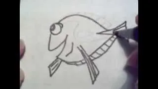 Dory Finding Nemo. How to draw a easy (рыбка Дори в поисках Немо) Как просто нарисовать