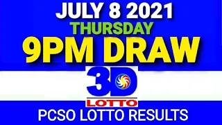 3D Swertres Lotto Result Today July 8, 2021 Thursday Based on 9PM PCSO Draws | PCSO CHANNEL