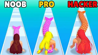 NOOB vs PRO vs HACKER in Mermaid Stack!