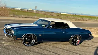 TEST DRIVE OF 1970 LSA Restomod Chevelle FOR SALE. CALL 9168567931 or victorylapclassics  instagram