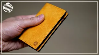 [Leather Craft] Making a simple vertical card wallet / free PDF pattern