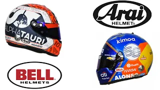 F1 and INDYCAR drivers prefer helmets of Bell & Arai