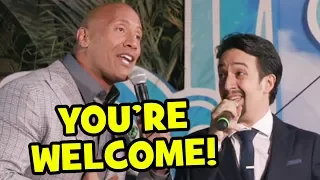 "You're Welcome" Live By Dwayne Johnson & Lin-Manuel Miranda At Moana World Premiere