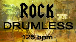 Hard Rock Drums Practice | Drumless Backing Track | 125 bpm no click |