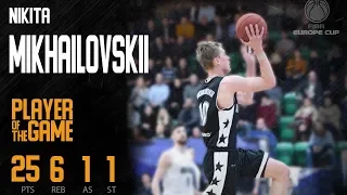 Young Star Perfomance. Nikita MIKHAILOVSKII vs. Bakken Bears - 25 PTS & 6 REB