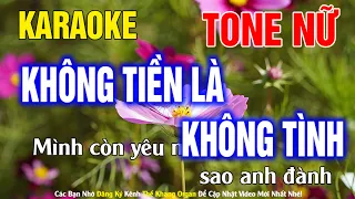 Không Tiền Là Không Tình Karaoke Tone Nữ Nhạc Sống l Phối Chuẩn Dễ Hát l Thế Khang Organ