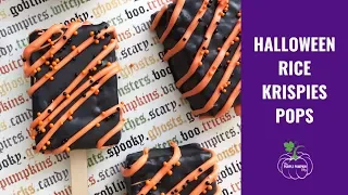 Black & Orange Candy Melt Halloween Rice Krispies Pops - A Quick & Easy Halloween Treat!