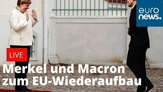 Frankreichs Präsident zu Besuch in Deutschland: Macron und Merkel zum Wiederaufbau Europas