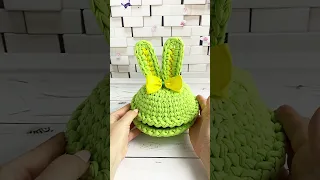 Пасхальная корзина ЗАЙЧИК крючком/ Пасхальный декор / Easter bunny /Crochet basket