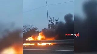 Сгоревший автомобиль перекрыл трассу Седанка – Патрокл
