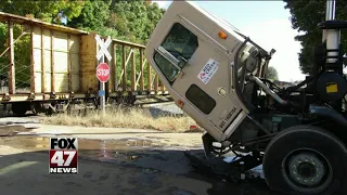 No injuries in train vs. garbage truck crash