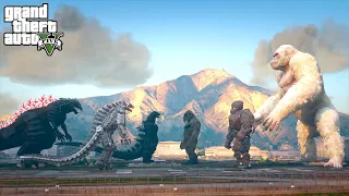 Godzilla Ultima, Heisei Godzilla and Mechagodzilla vs Kong Team - GTA V Mods