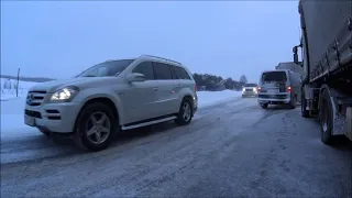 снегопад трасса м 7 буксуют фуры