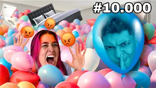 ENCHEMOS 10.000 BALÕES NO QUARTO DA MINHA NAMORADA *Ela surtou 😡🎈