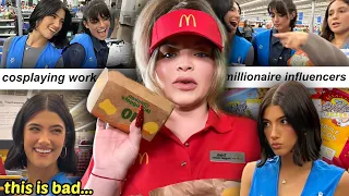 Influencers are pretending to work normal jobs...(this is weird)