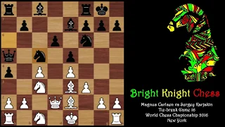 Amazing Queen Sac To Win World Championship - Magnus Carlsen vs Sergey Karjakin - New York 2016