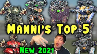 MANNI's TOP 5 BEST WAR ROBOTS 2021 NEW Episode WR Best Of 7 Gameplay