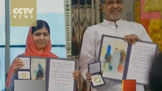 Malala Yousafzai and Kailash Satyarthi receive Nobel Peace Prize in Oslo