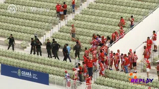 Veja imagens da confusão da torcida do América-RN na Arena Romeirão